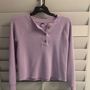 Old Navy Lavender Waffle Knit Henley